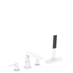 Hansgrohe Finoris 4-otworowa bateria na brzeg wanny, sBox, Biały Matowy