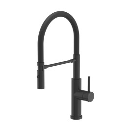 Bateria kuchenna ANDY - stalowa, pure carbon/czarny wąż