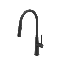 Bateria kuchenna GINA - stalowa, pure carbon/czarny wąż