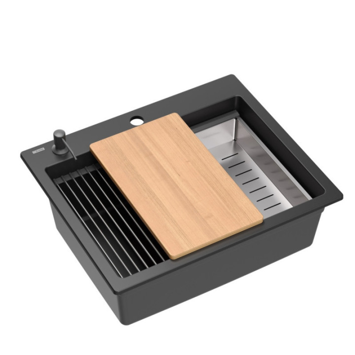 Zlewozmywak granitowy KURT 110 WORKSTATION - jednokomorowy