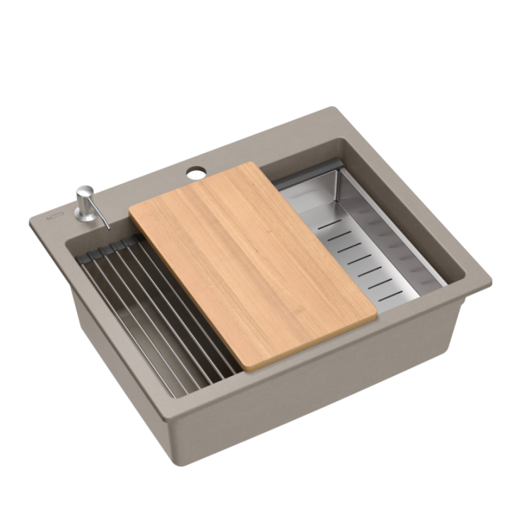 Zlewozmywak granitowy KURT 110 WORKSTATION - jednokomorowy