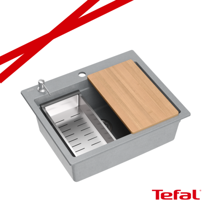 KURT 110 WORKSTATION GraniteQ zlewozmywak granitowy silver stone