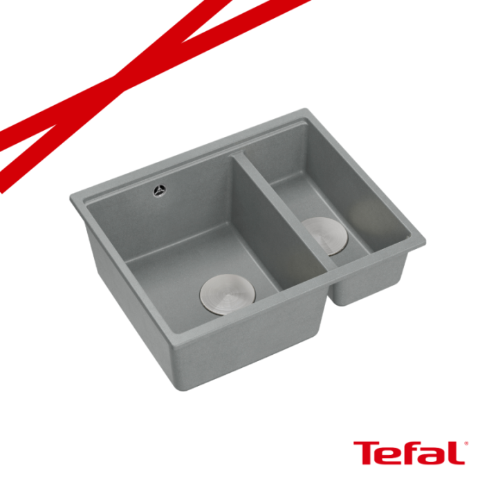 LOGAN 150 GraniteQ zlewozmywak silver stone 56x46x22 cm