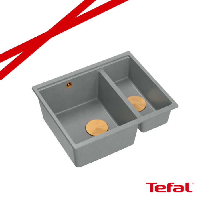 LOGAN 150 GraniteQ zlewozmywak silver stone 56x46x22 cm