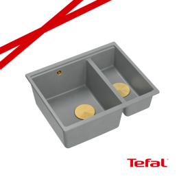 LOGAN 150 GraniteQ zlewozmywak silver stone 56x46x22 cm