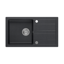 Zlewozmywak granitowy TOM 111 - jednokomorowy, wpuszczany, black dotted