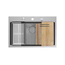 Zlewozmywak stalowy BURT 110 WORKSTATION - jednokomorowy