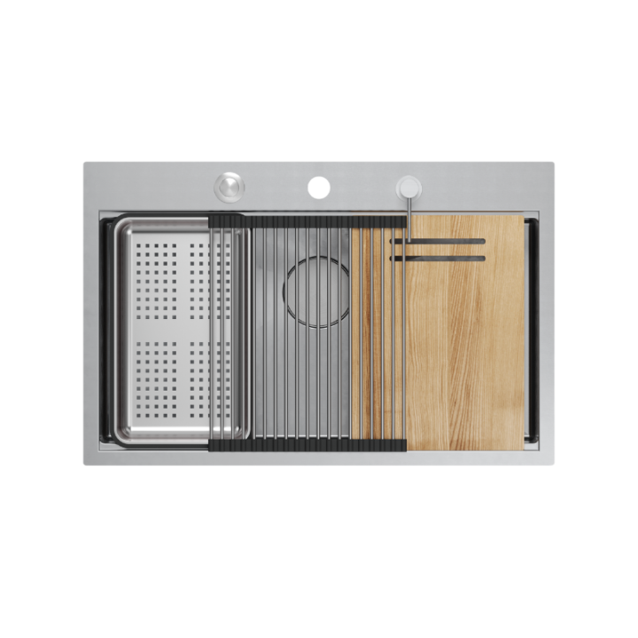 Zlewozmywak stalowy BURT 110 WORKSTATION - jednokomorowy