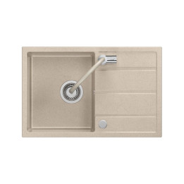 Prime Flexi beżowy zlewozmywak granitowy + bateria z elastyczną