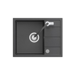 Pure Flexi czarny zlewozmywak granitowy + bateria z elastyczną