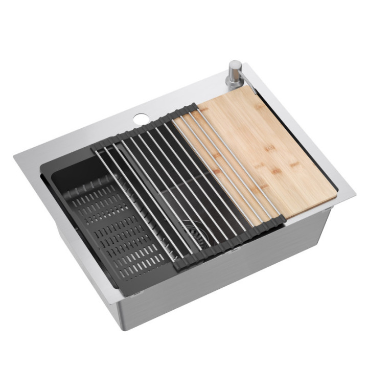 Zlewozmywak stalowy LUKE 110 WORKSTATION - jednokomorowy