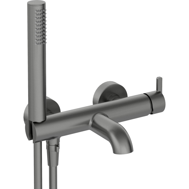 Bateria wannowa z zestawem prysznicowym stała titanium Silia BQS