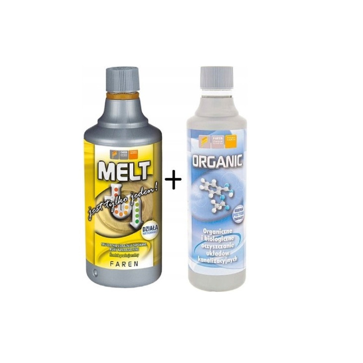 ZESTAW do udrażniania rur MELT 750ml + ORGANIC 500ml