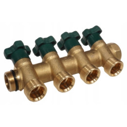 Rozdzielacz mosiężny do wody pitnej 4 obwody 3/4" Herz 2853004