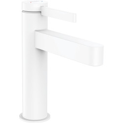 Hansgrohe Finoris Jednouchwytowa bateria umywalkowa 110 z kompletem odpływowym z cięgłem, Biały Matowy