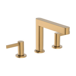 Hansgrohe Finoris 3-otworowa bateria umywalkowa 110 z kompletem odpływowym Push-Open, Brąz Szczotkowany