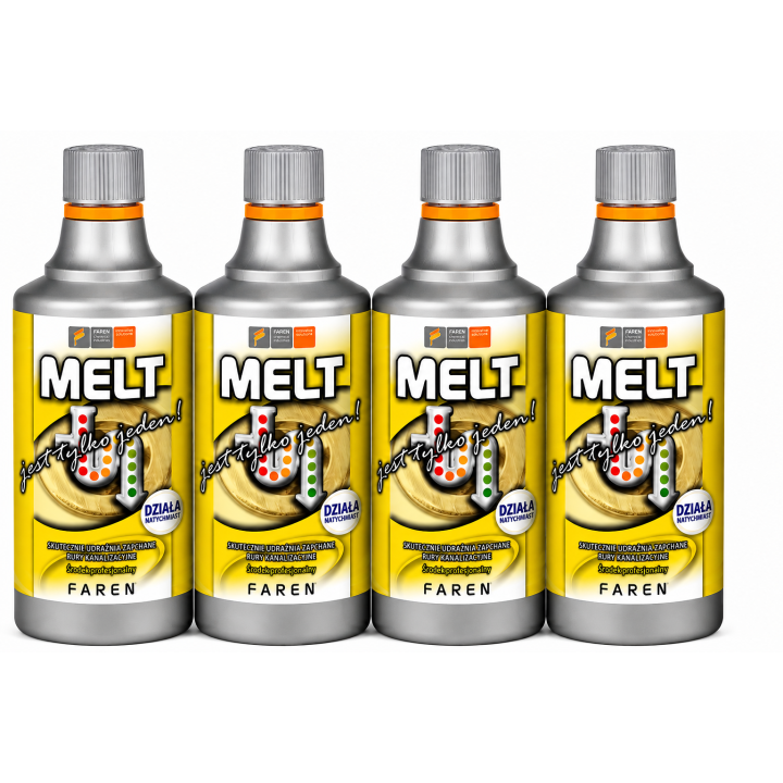 4 x Płyn do udrażniania rur kanalizacyjnych MELT 750ml