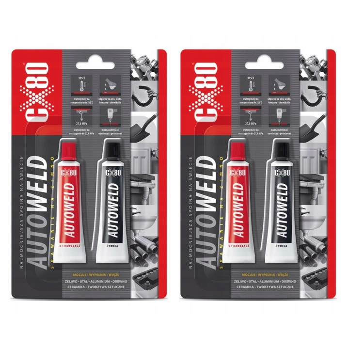 Klej epoksydowy CX-80 AUTO WELD dwuskładnikowy 54g x2