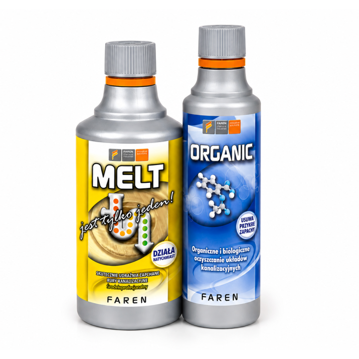 Płyn Melt i Organic - biologiczne czyszczenie kanalizacji 500 ml Faren