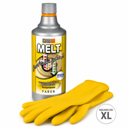 Melt preparat do udrażniania rur 750ml + rękawice lateksowe XL