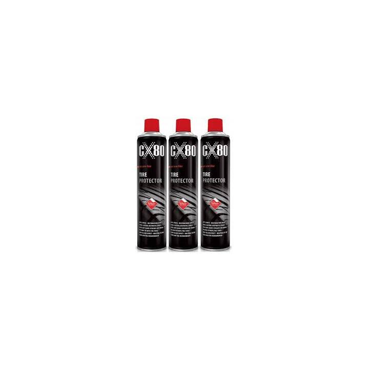 CX80 TIRE PROTECTOR TEFLON 600ML  Preparat zabezpieczający do opon 3 sztuki