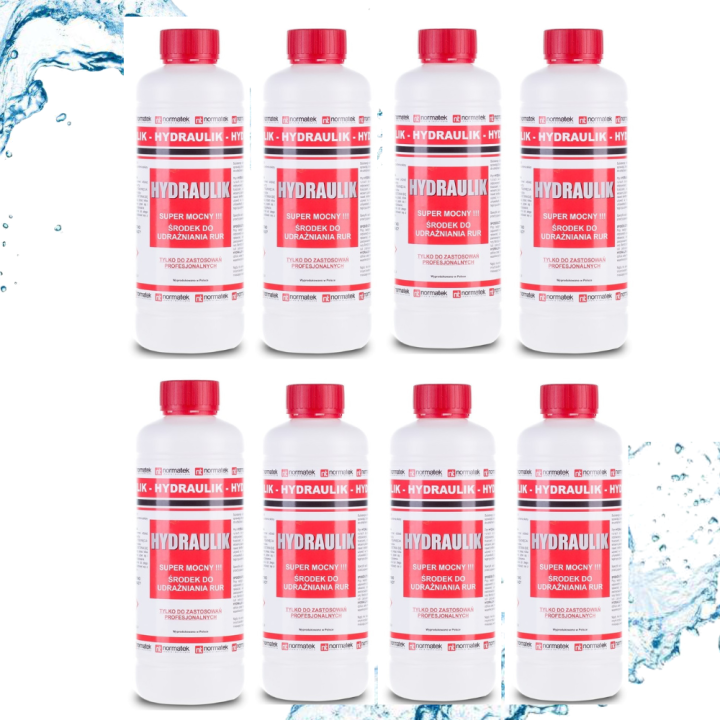 8x Hydraulik 1L płyn do udrażniania rur kanalizacyjnych syfonów Normatek