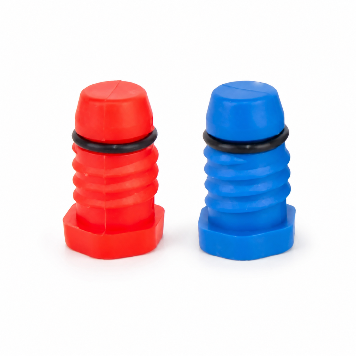 Korki do prób szczelności PEX 16x2 AlphaHeat czerwony niebieski