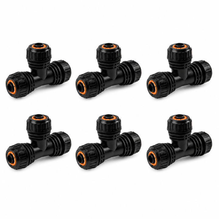 BLACK LINE Trójnik do połączenia węża 1/2" 6 sztuk