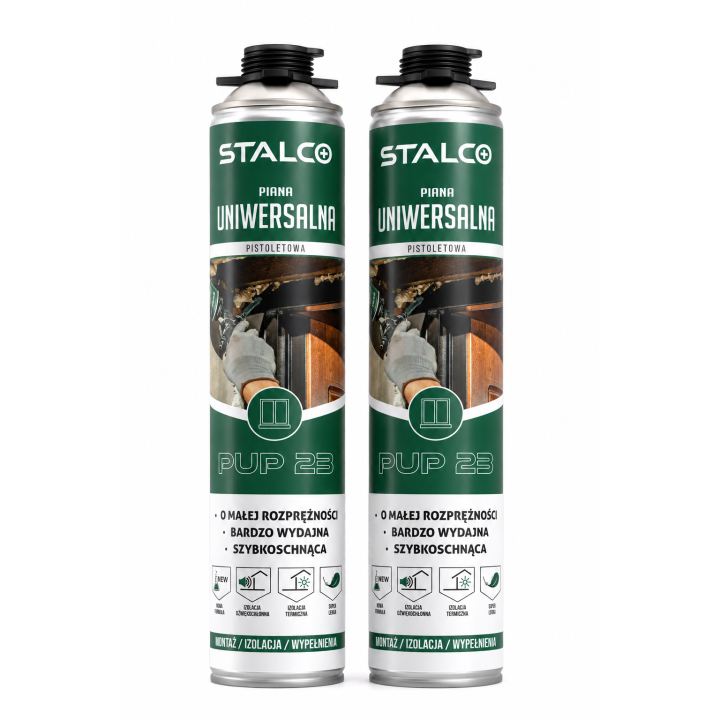 Zestaw 2 X Piana pianka Montażowa Uniwersalna STALCO 750 ml pistolet