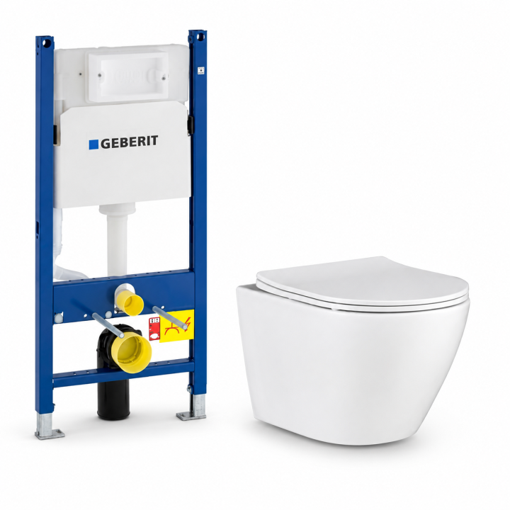 Geberit Duofix Basic Delta H112 stelaż WC + miska Desna bezrantowa