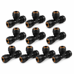 Zestaw 10 x BLACK LINE Trójnik do połączenia węża 1/2"