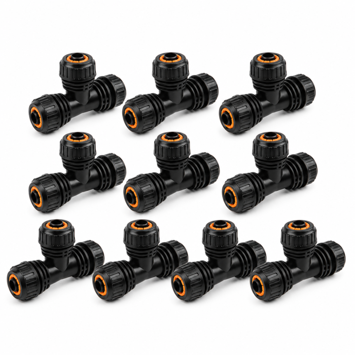 Zestaw 10 x BLACK LINE Trójnik do połączenia węża 1/2"