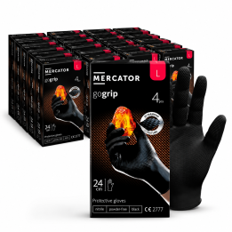 Zestaw 20 x MERCATOR - RP30039004 RĘKAWICE NITRYLOWE GOGRIP BLACK - ROZMIAR L OP. 4SZT