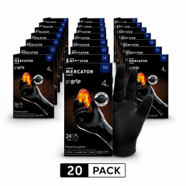 Zestaw 20 x MERCATOR - RP30039003 RĘKAWICE NITRYLOWE GOGRIP BLACK - ROZMIAR M OP. 4SZT