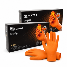 Zestaw 2 x MERCATOR GOGRIP ORANGE MOCNE GRUBE RĘKAWICZKI NITRYLOWE L 50 SZTUK