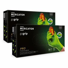 Zestaw 2 x MERCATOR GOGRIP GREEN MOCNE GRUBE RĘKAWICZKI NITRYLOWE M ZIELONE 50 SZTUK