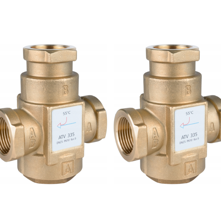 ZESTAW 2 x Zawór temperaturowy ATV 335, DN25, Rp1", Kvs 9, 55°C