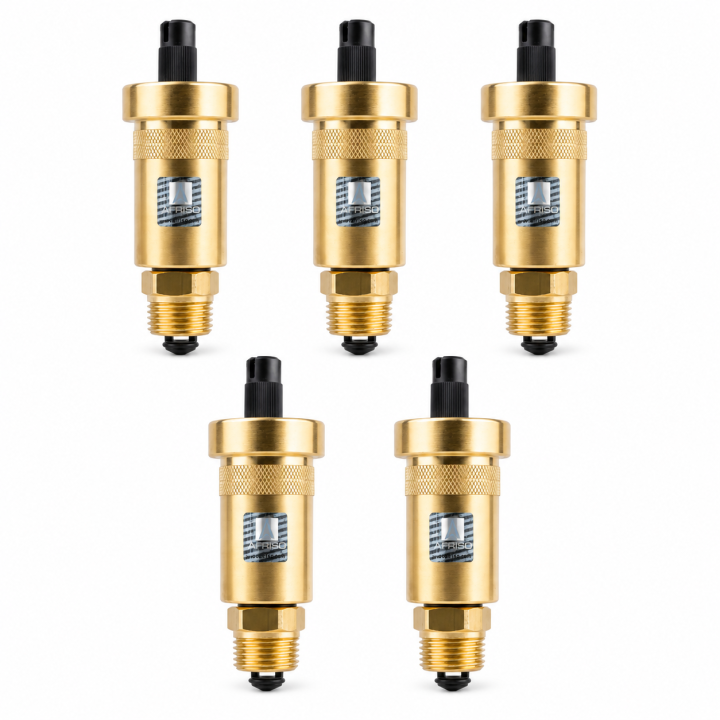 ZESTAW 5 x ODPOWIETRZNIK AUTOMATYCZNY Z ZAWOREM STOP AFRISO PIONOWY 1/2”