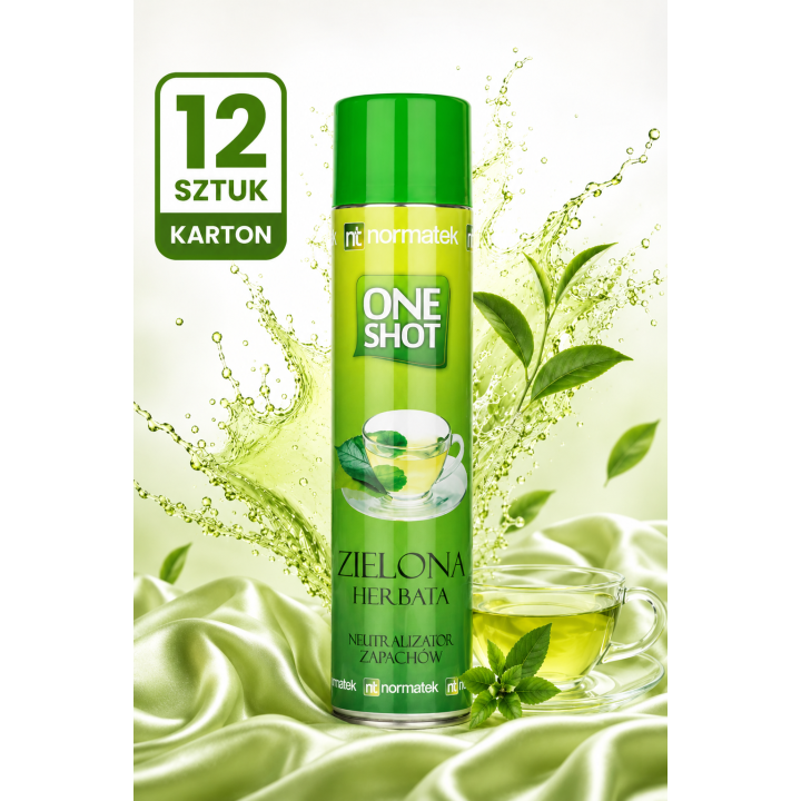 ZESTAW 12 x NORMATEK One Shot Zielona Herbata neutralizator zapachów 600 ml