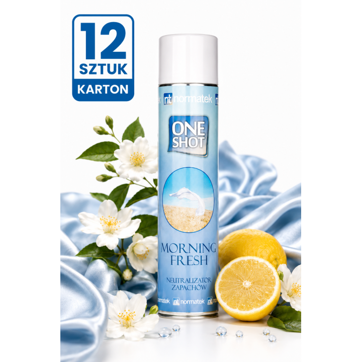 ZESTAW 12 x NORMATEK One Shot Morning Fresh neutralizator zapachów 600 ml