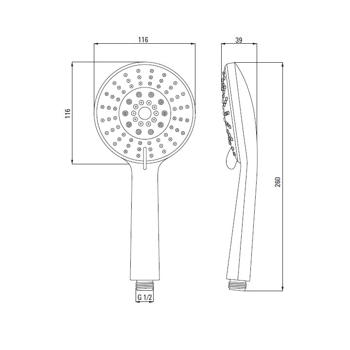 Zestaw Prysznicowy Deante: słuchawka 5-funkcyjna + wąż 150 cm chrom