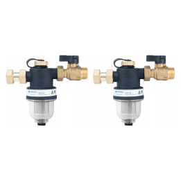 ZESTAW 2 x Kompaktowy magnetyczny separator zanieczyszczeń ADS 110, uniwersalne przyłącza G3/4", Kvs 5,2 m3/h, z zaworem odcinaj