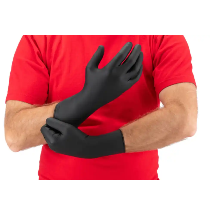 Zestaw 2 x MERCATOR MOTO BLACK 100 SZT. ROZMIAR L RĘKAWICE NITRYLOWE, BEZPUDROWE, CZARNE