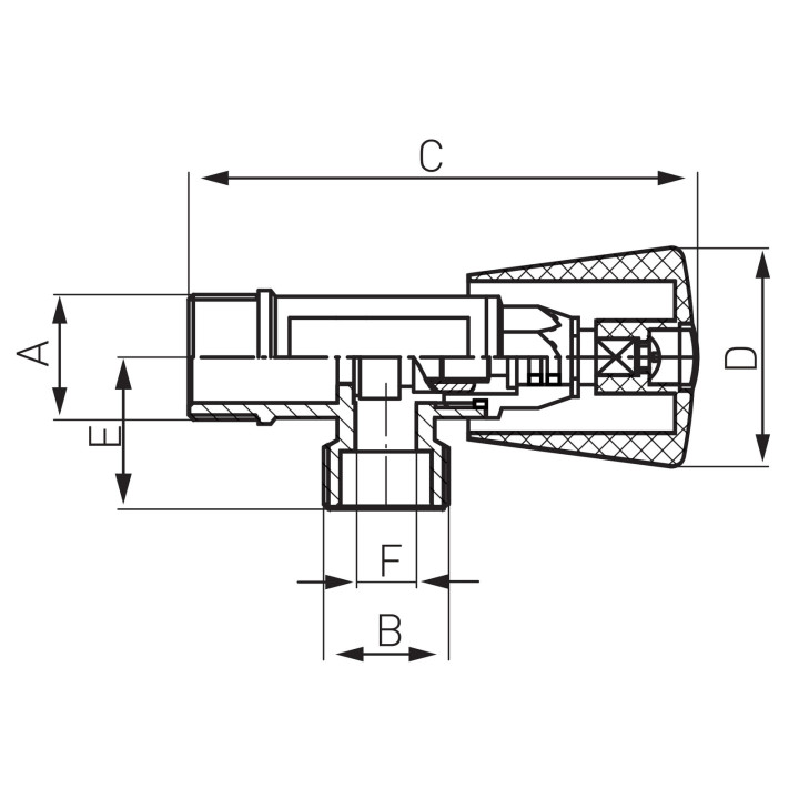 Zestaw 2 x Zawór grzybkowy kątowy 1-2"x3-8" Z241