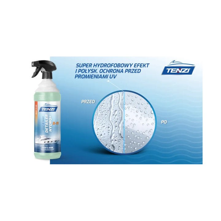 Zestaw 2 x SZCZEGÓŁOWY PREPARAT HYDROFOBOWY HYDRO+ B-11 1L: UV OCHRONA I BŁYSK ŁODZI