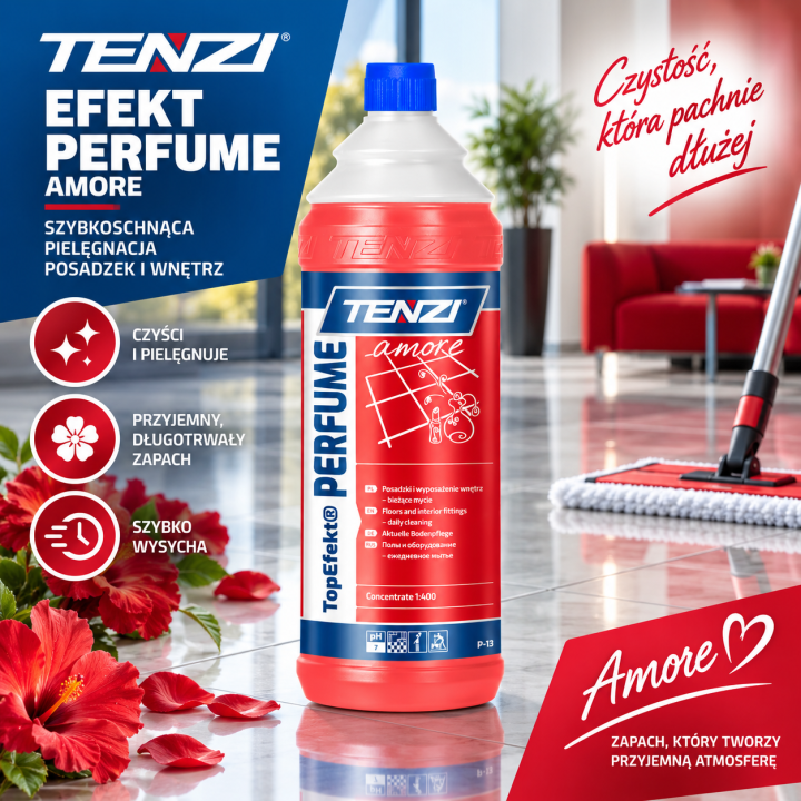 Zestaw 2 x EFEKT PERFUME AMORE CZERWONY 1L - SZYBKOSCHNĄCA PIELĘGNACJA POSADZEK I WNĘTRZ