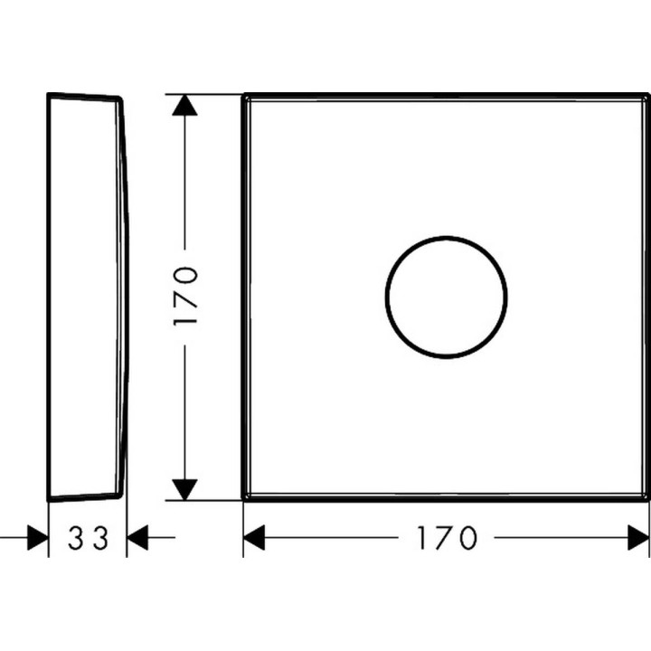 AX Element przedłużający 1-otworowy, kwadratowy, Chrom