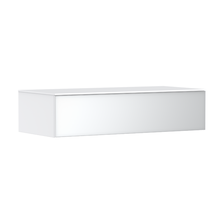 HG Xevolos E Szafka boczna Sideboard z 1 szufladą i blatem 1180/550, Biały Matowy, Kolor frontu: Biały Metaliczny