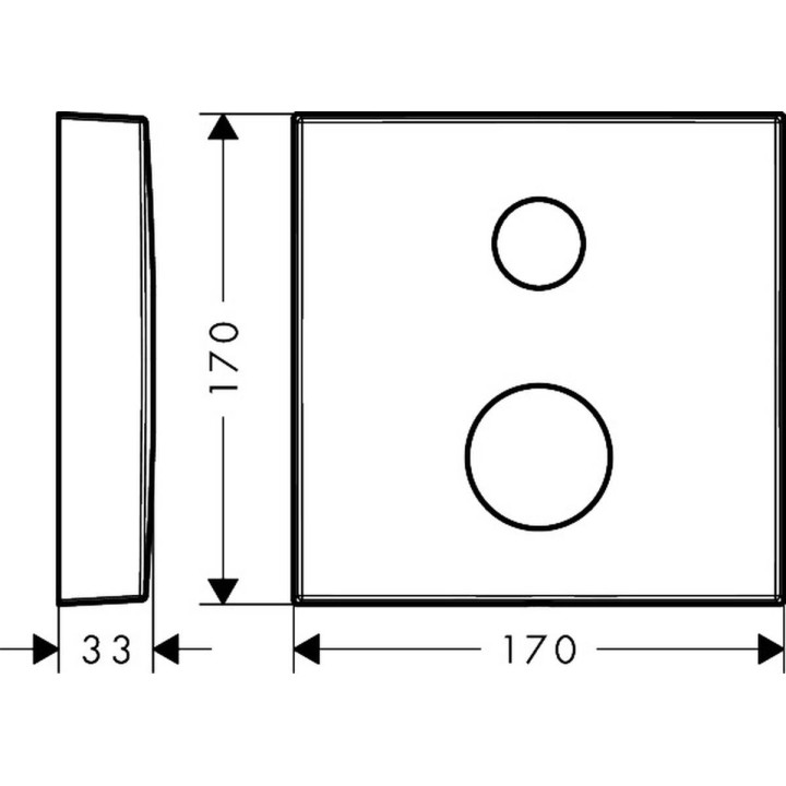 Axor Element przedłużający 2-otworowy, kwadratowy, termostat 1