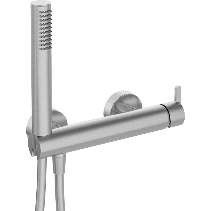 Bateria prysznicowa z zestawem prysznicowym stal BQS F41M